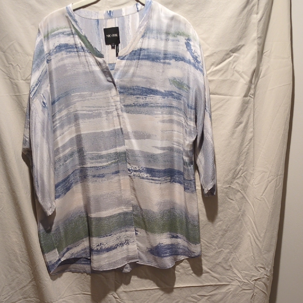 Nic And Zoe Silk/ Viscose 3/4 Sleeve Shirt